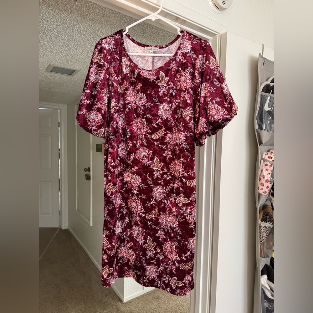 Moa Moa Floral Velvet Dress